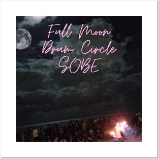 Full Moon Drum Circle SOBE Posters and Art